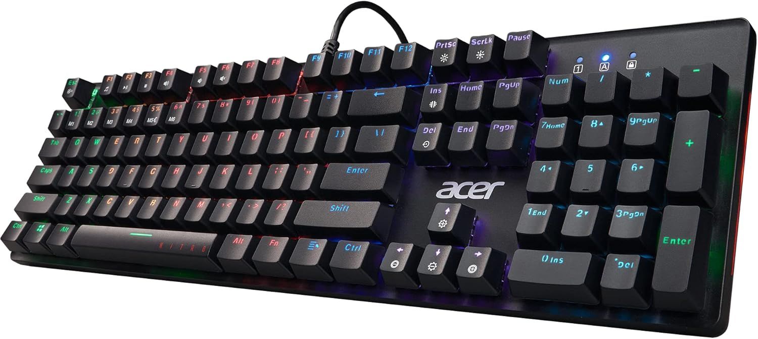 Refurbished Acer Nitro Gen 2 Wired RGB Illuminated Gaming Keyboard - Reebelo US