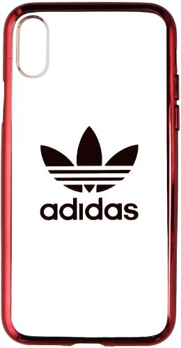 Adidas Flexible Clear Phone Case for Apple iPhone X l iPhone XS - Clear/Red