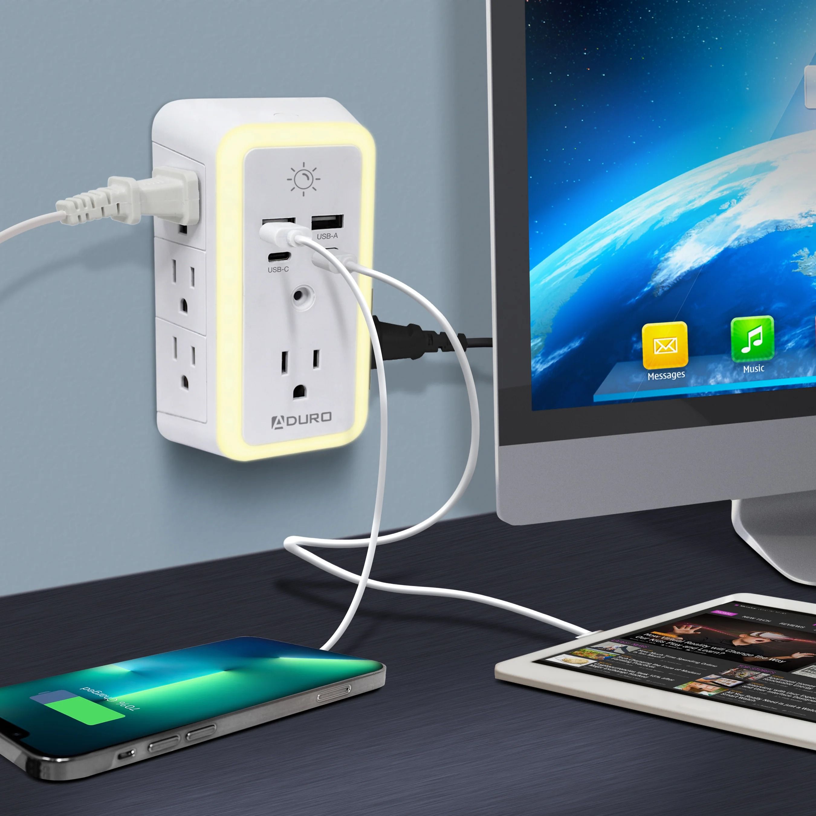 Refurbished Aduro Surge Glow Multi Charging Station - Reebelo US