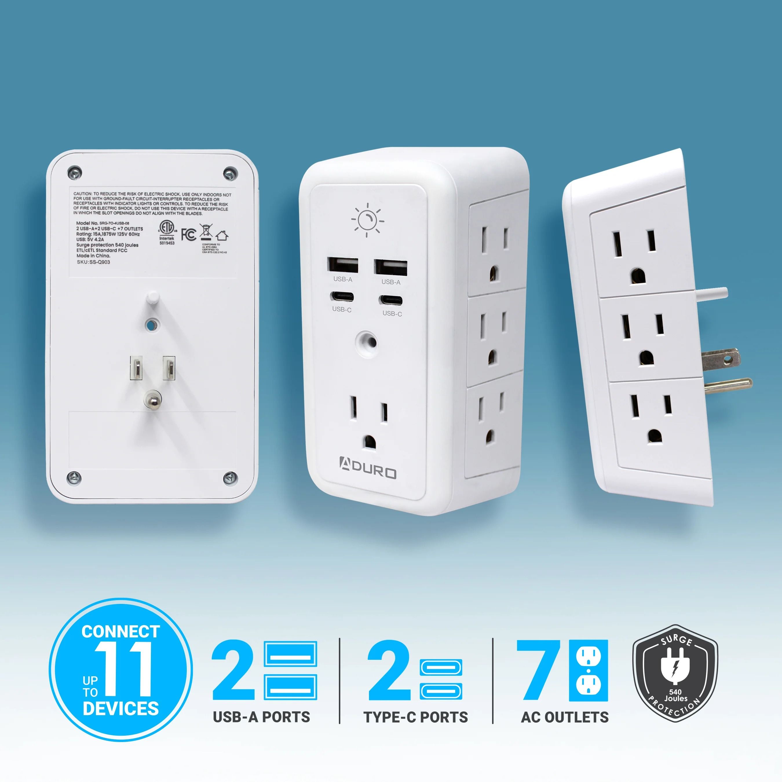 Refurbished Aduro Surge Glow Multi Charging Station - Reebelo US