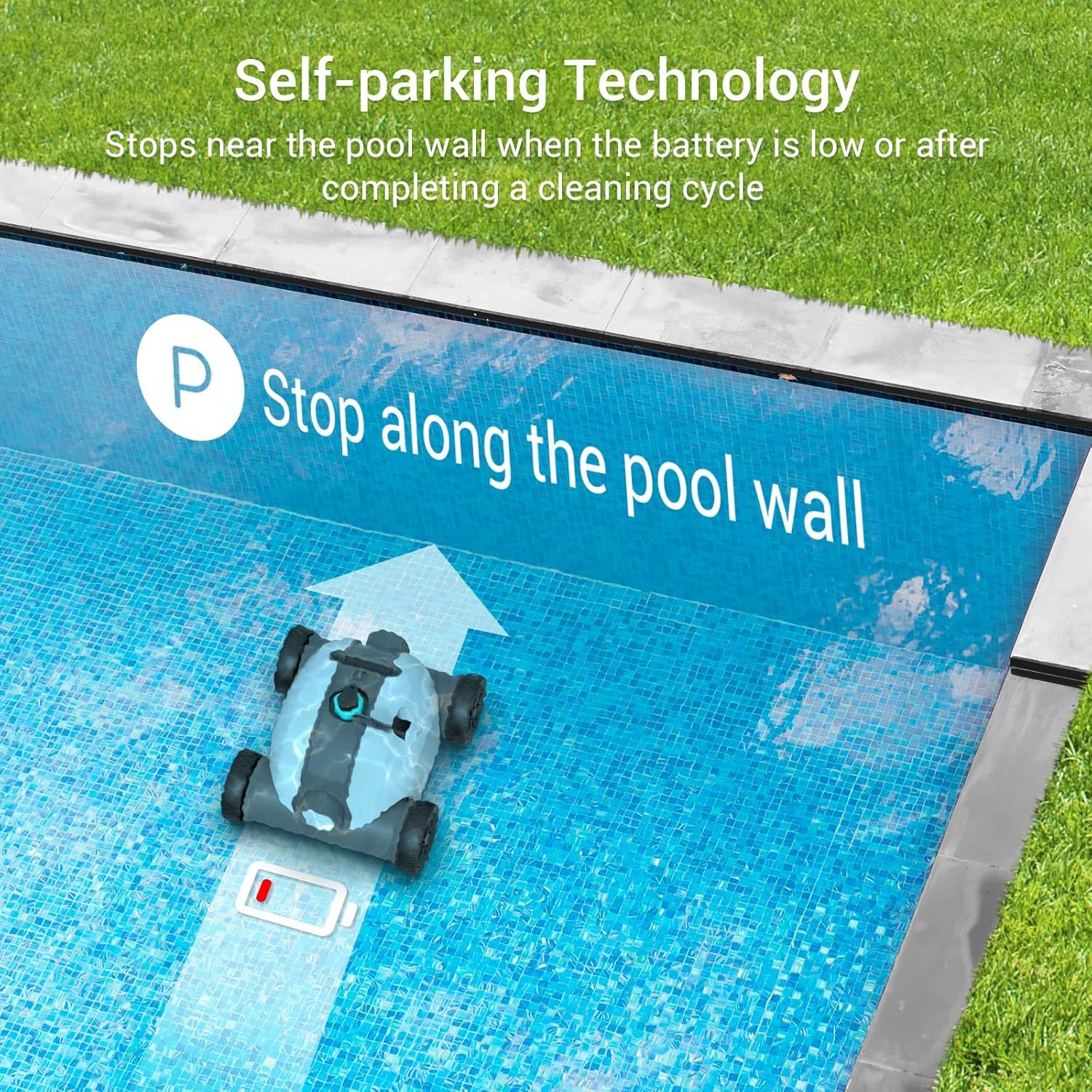 Refurbished Aiper HJ1103J Dual-Drive Motors Cordless Robotic Pool Cleaner - Reebelo US