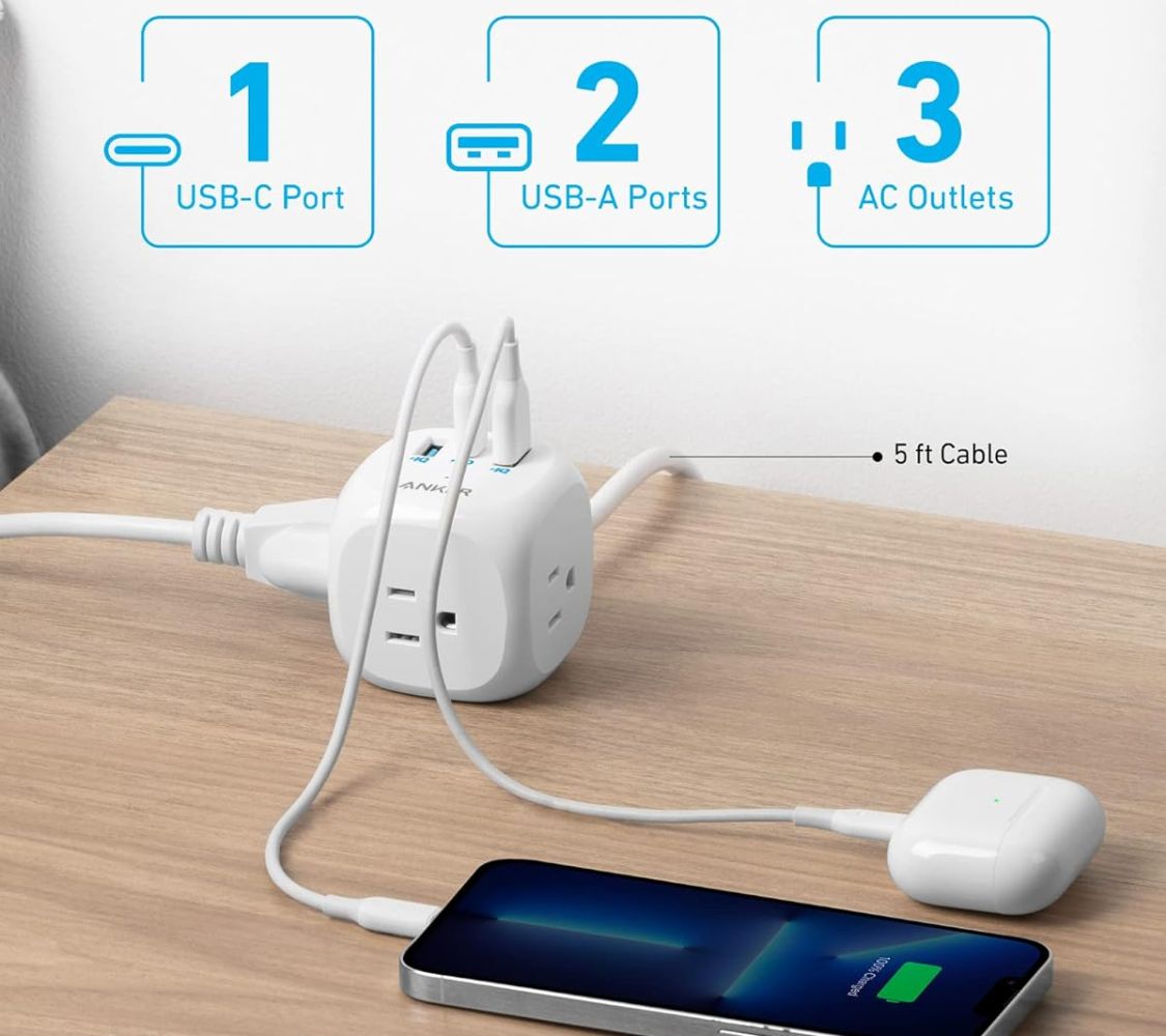 Refurbished Anker 321 Power Strip 5ft | A9135 - Reebelo US