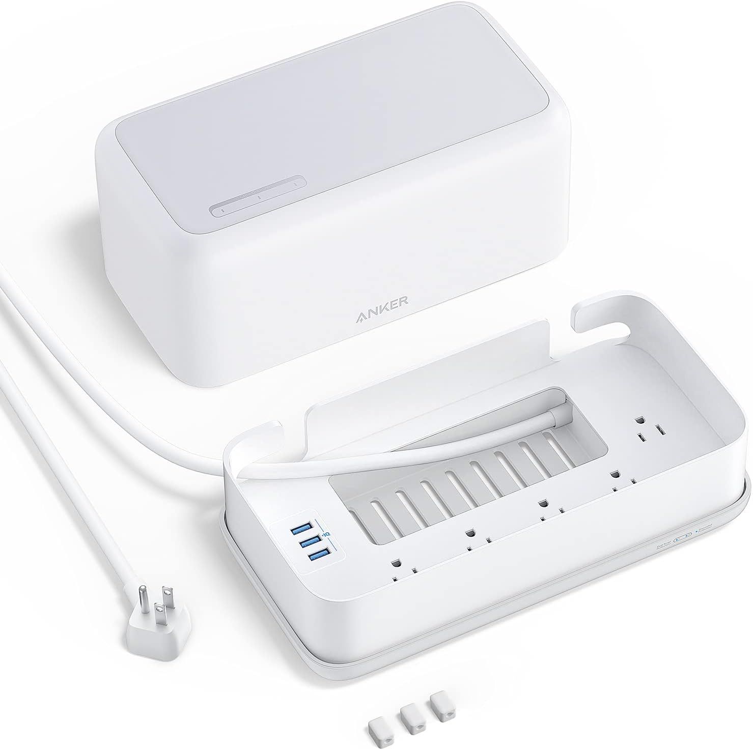 Refurbished Anker Cable Management Box Power Strip 6Ft. (5x AC & 3x USB) (A9164) - Reebelo US