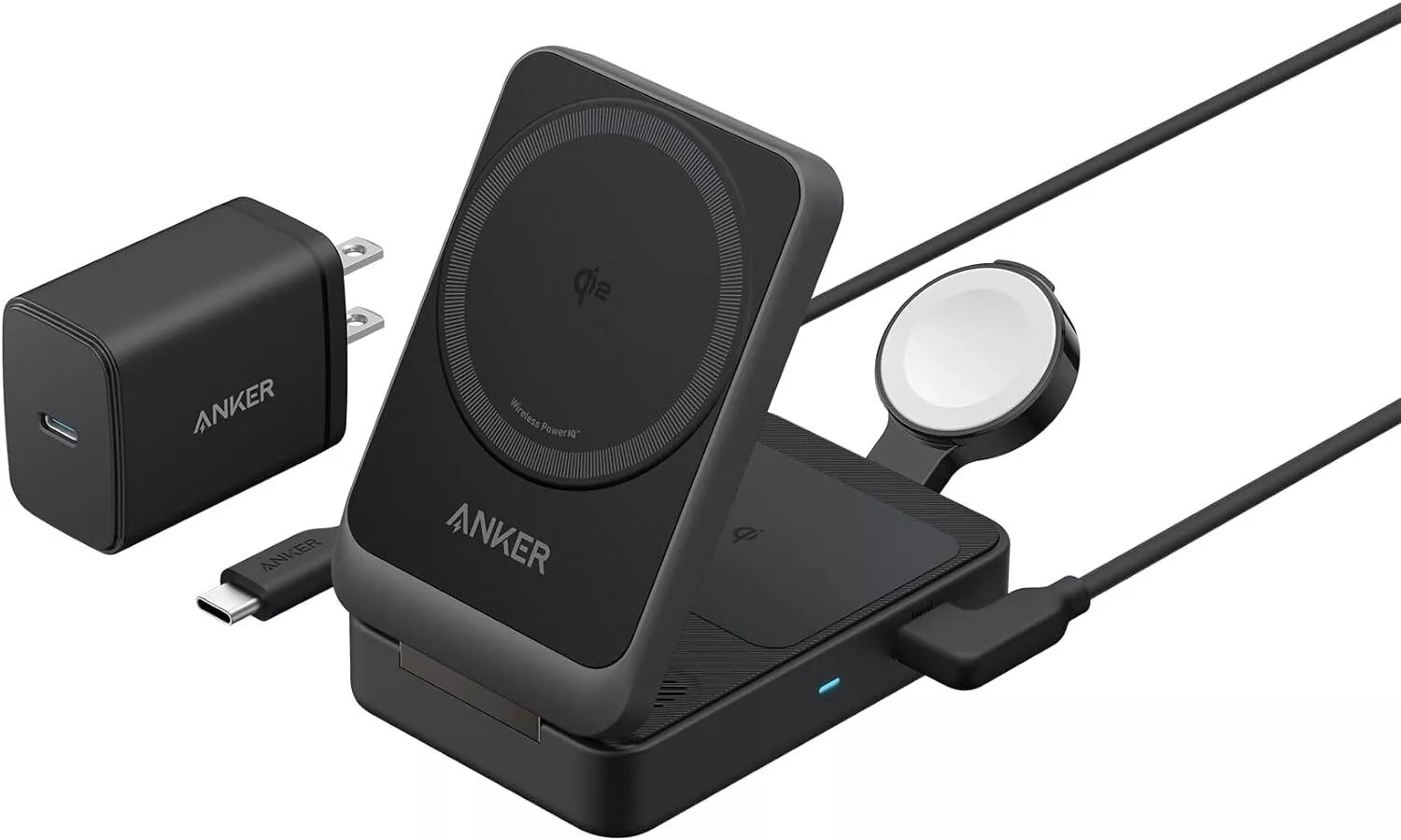 Refurbished Anker MagGo 3-in-1 Wireless Charging Station - Reebelo US