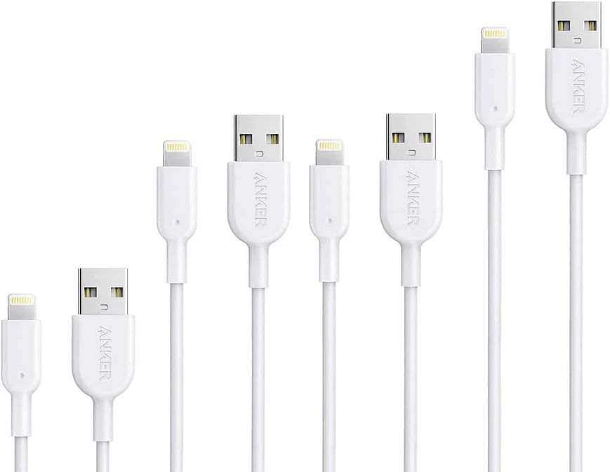 Anker PowerLine II USB-A to Lightning Charging Cable 4-Pack - White