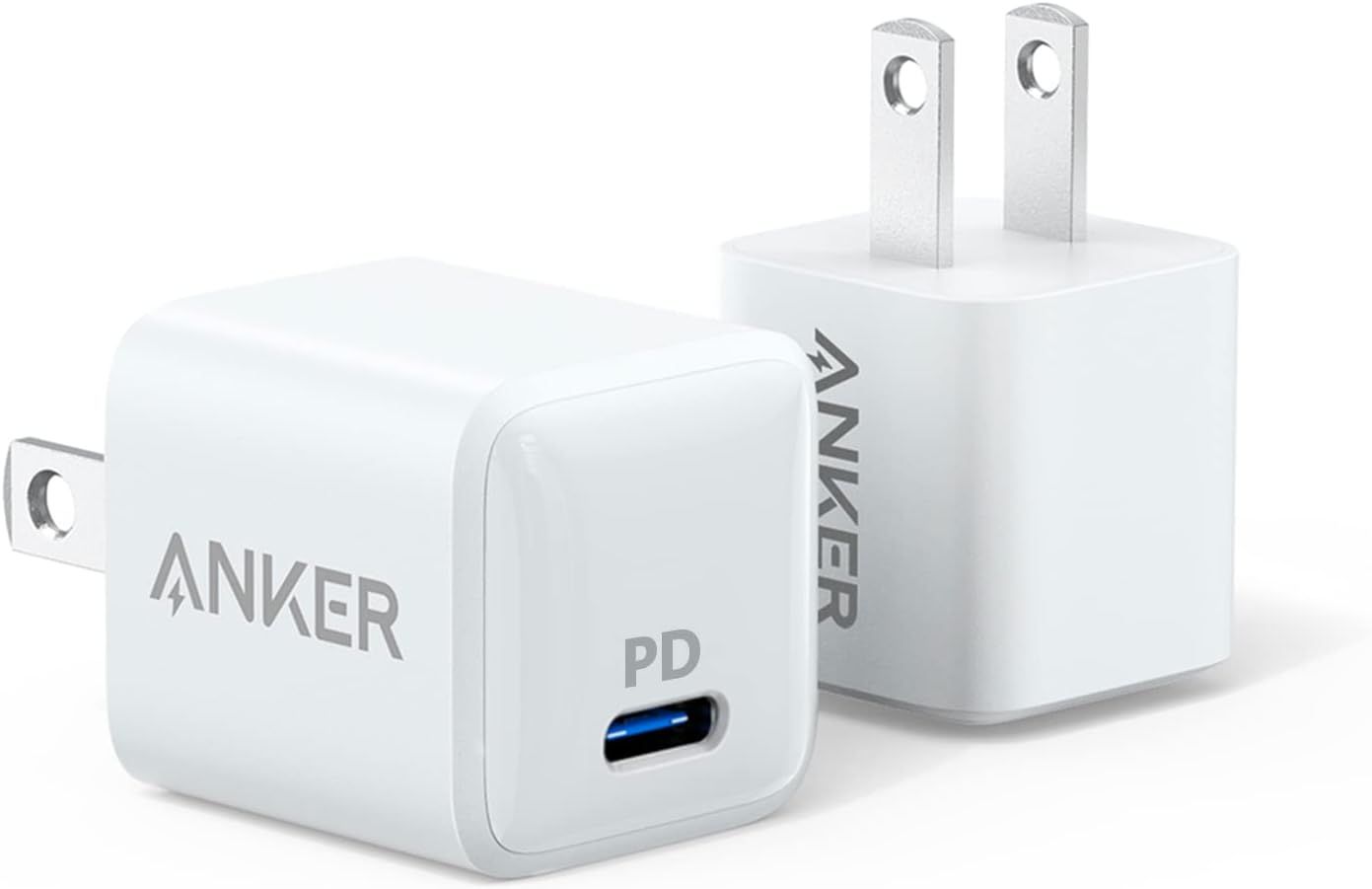Refurbished Anker PowerPort Nano 20W USB Type-C Wall Charger (2 Pack) - Reebelo US