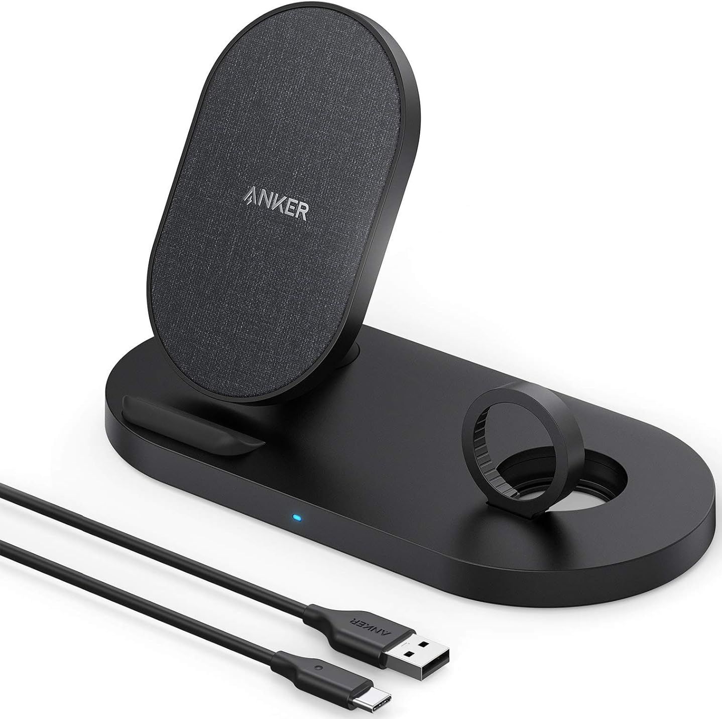 Anker PowerWave Sense 2-in-1 Stand Wireless Charging Station (A2595) - Black