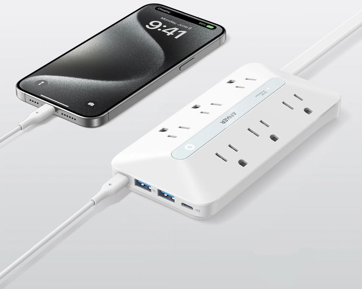 Refurbished Anker USB Power Strip 10-in-1 (20W) 5ft | A91F2 - Reebelo US
