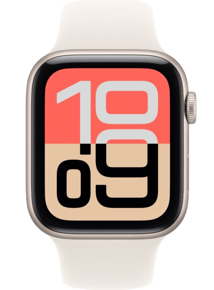 Apple Watch SE 3rd Gen (2025) (GPS) - 64GB - 40mm - Starlight Aluminum Case with Starlight Silicone Sport Band - S/M Size