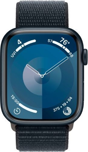 Apple Watch Series 9 (GPS) - 64GB - 41mm - Midnight Aluminum Case with Midnight Textile Sport Loop - Small/Medium Size
