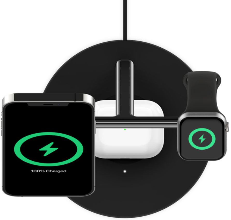 Refurbished Belkin BoostCharge 3-in-1 Wireless Charger with MagSafe 15W - Reebelo US