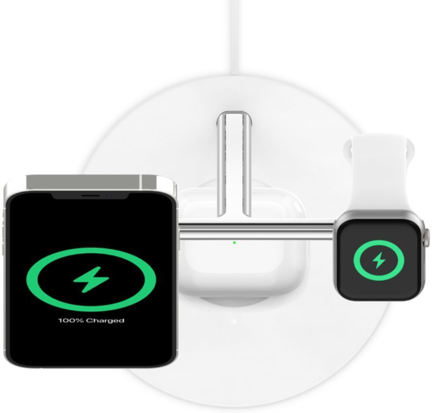 Refurbished Belkin BoostCharge 3-in-1 Wireless Charger with MagSafe 15W - Reebelo US