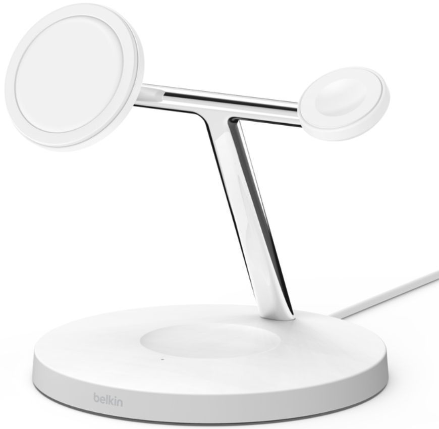 Refurbished Belkin BoostCharge 3-in-1 Wireless Charger with MagSafe 15W - Reebelo US