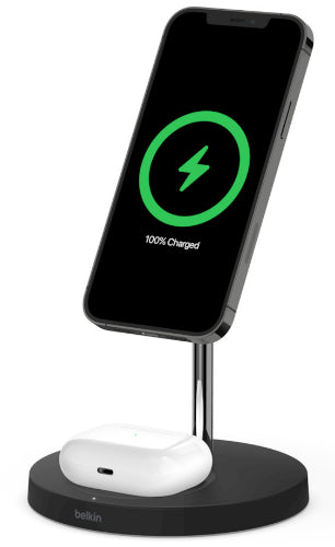 Belkin BOOST↑CHARGE PRO 2-in-1 Wireless Charger Stand with MagSafe 15W - Black