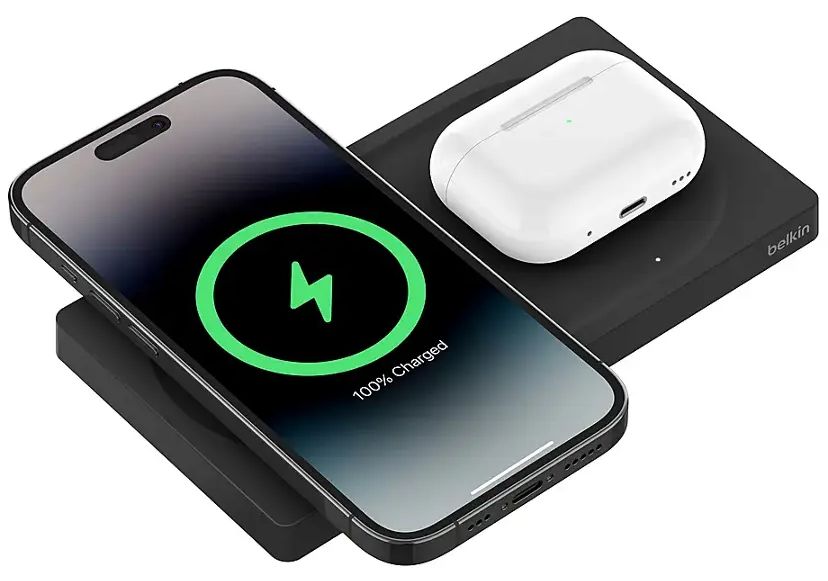 Refurbished Belkin BoostCharge Pro 2-in-1 Wireless Charging Pad with MagSafe 15W - Reebelo US