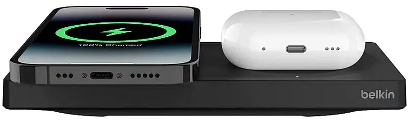 Refurbished Belkin BoostCharge Pro 2-in-1 Wireless Charging Pad with MagSafe 15W - Reebelo US