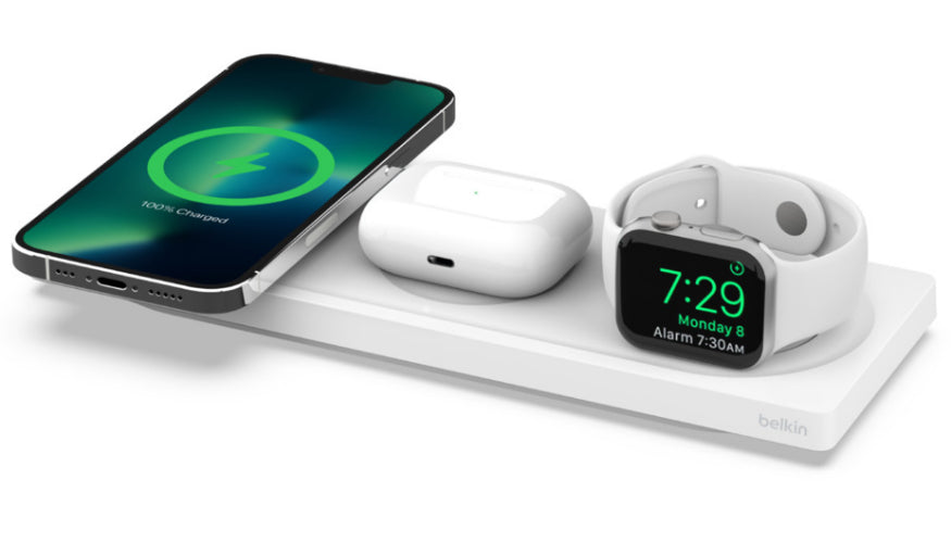 Refurbished Belkin BOOSTCHARGE PRO 3-in-1 Wireless Charging Pad with MagSafe - Reebelo US