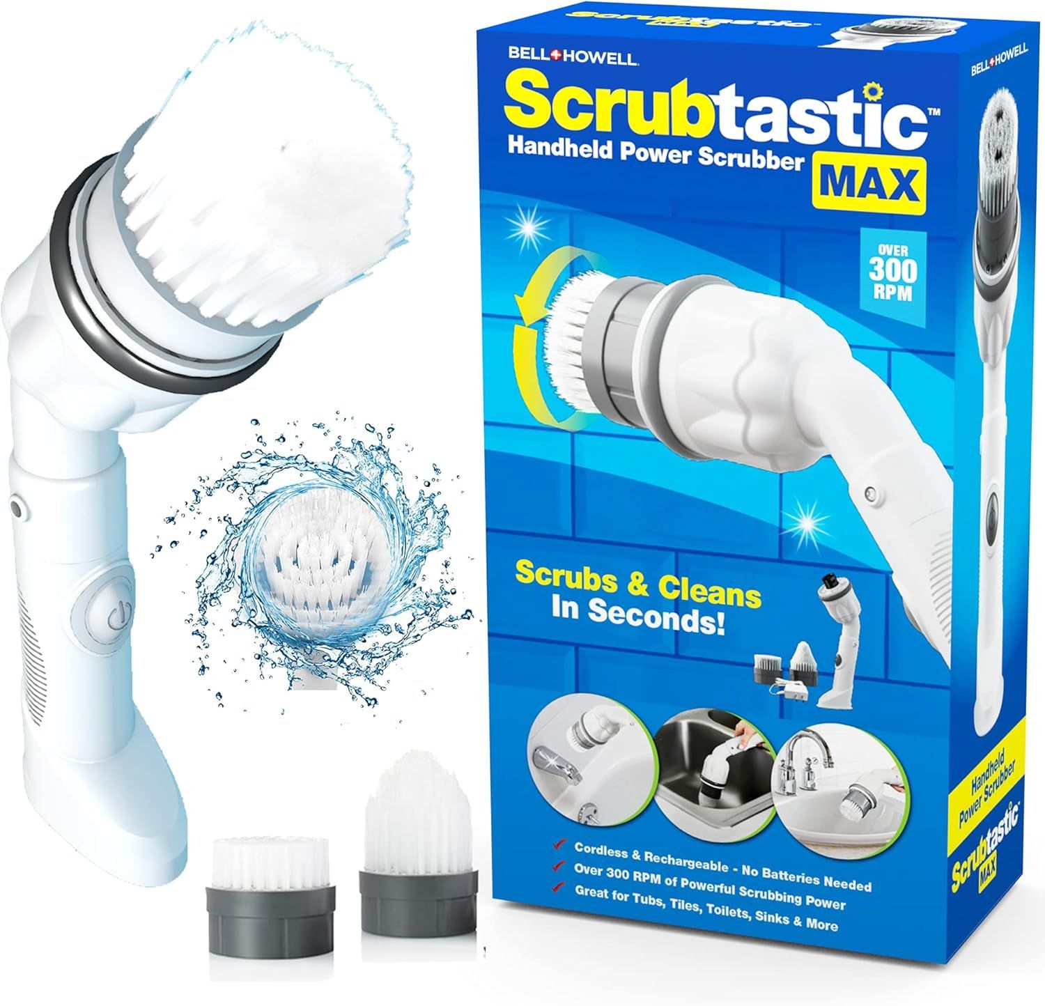 Refurbished Bell + Howell Scrubtastic Max Spin Scrubber - Reebelo US