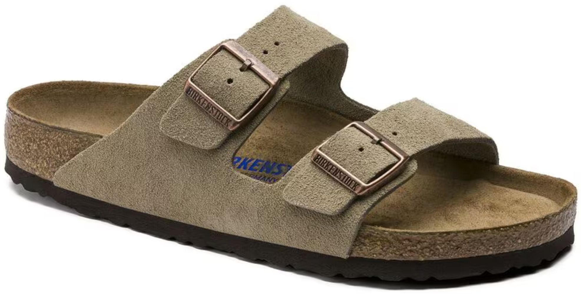 Birkenstock Arizona Soft Footbed Suede Leather Regular Fit Unisex Sandals - Taupe