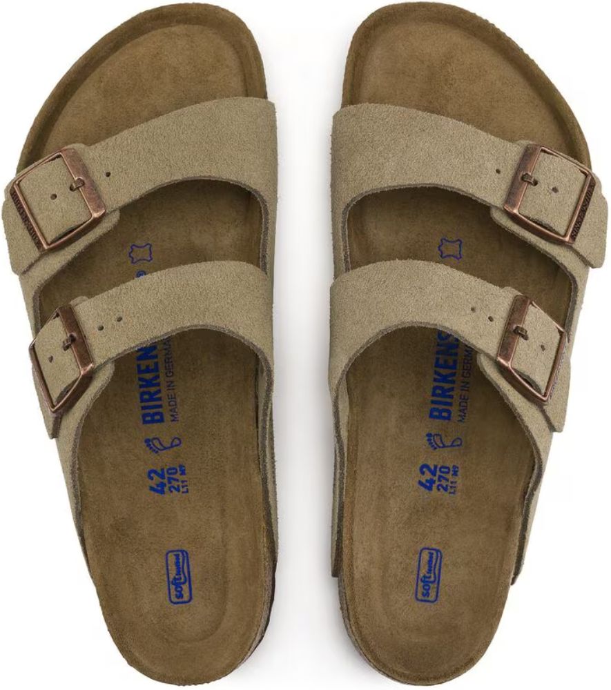 Refurbished Birkenstock Arizona Soft Footbed Suede Leather Regular Fit Unisex Sandals - Reebelo US