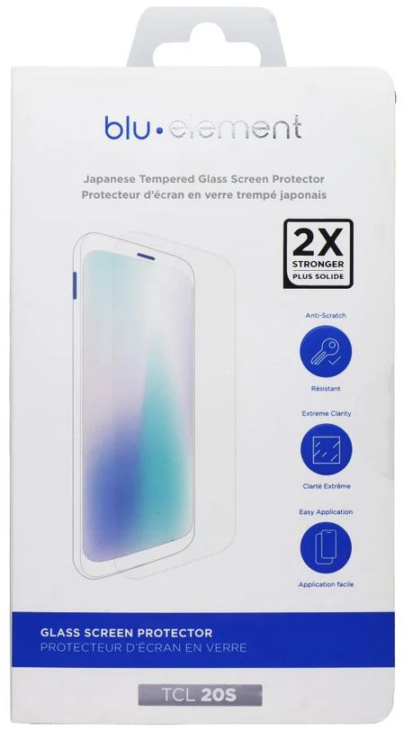 Blu Element Tempered Glass Screen Protector for TCL 20S - Clear