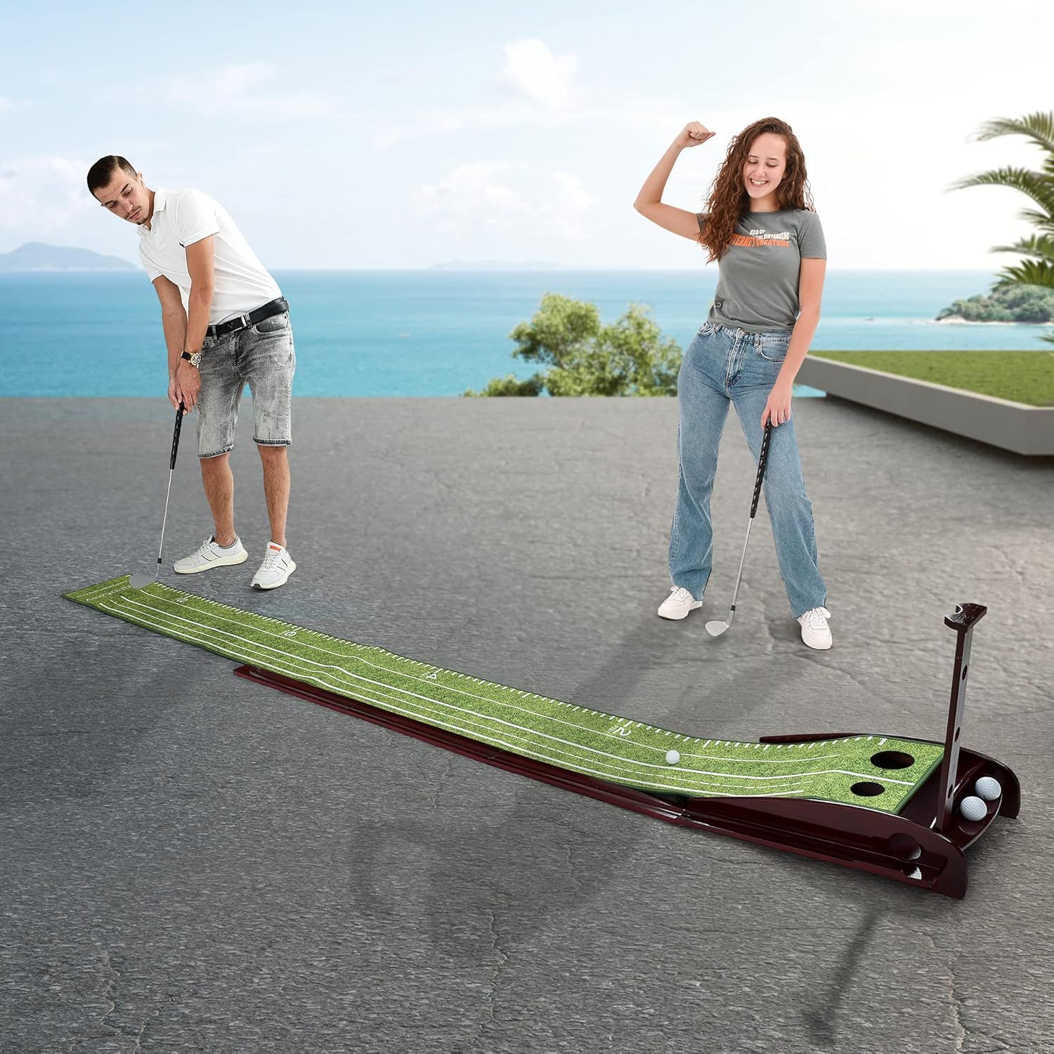 Refurbished Britenway Golf Putting Indoor & Outdoor Green Mat - Reebelo US