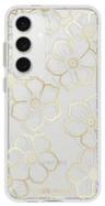 Case-Mate Floral Gems Phone Case for Samsung Galaxy S24 FE - Clear/Gold