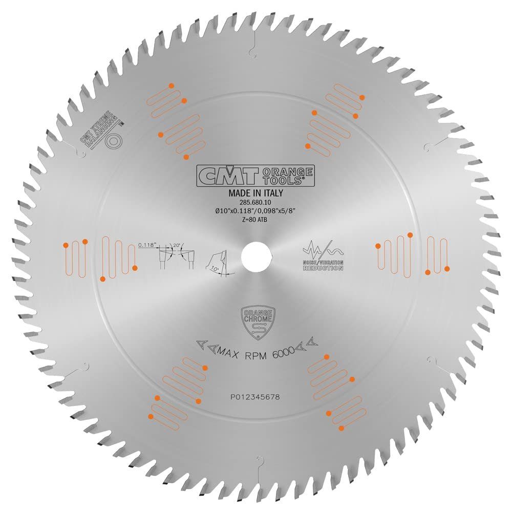 CMT 285.680.10 Chrome Ultimate Crosscutting Blade 10" x T80 ATB