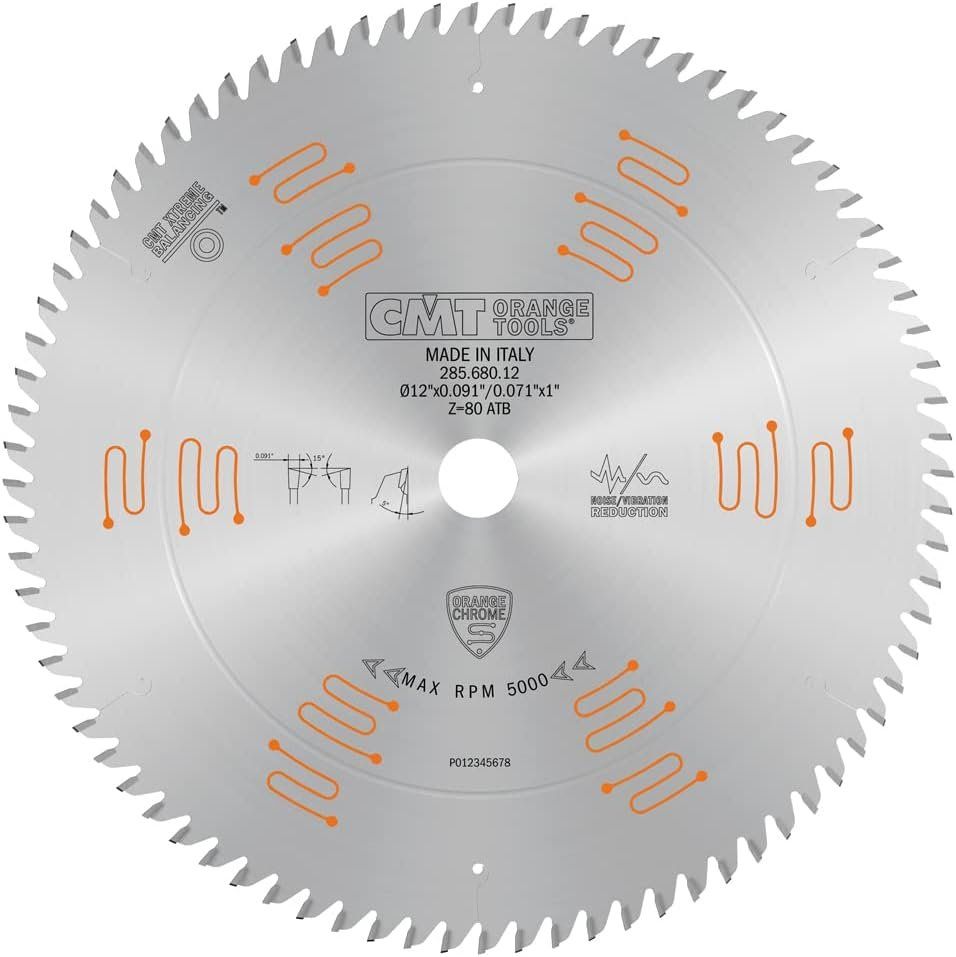Refurbished CMT 285.680.12 Chrome Fine Finish Blade 12" x T80 ATB - Reebelo US