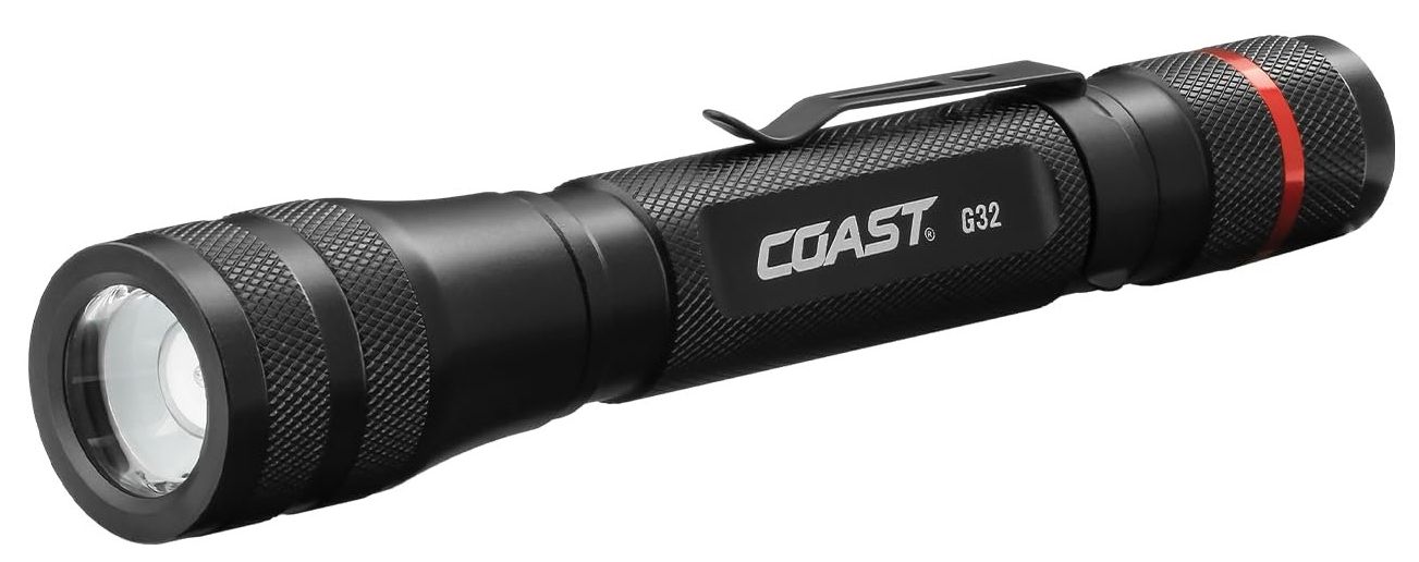Coast G32 Twist Focus Flashlight with Pure and Bulls-Eye Spot Beam - Black