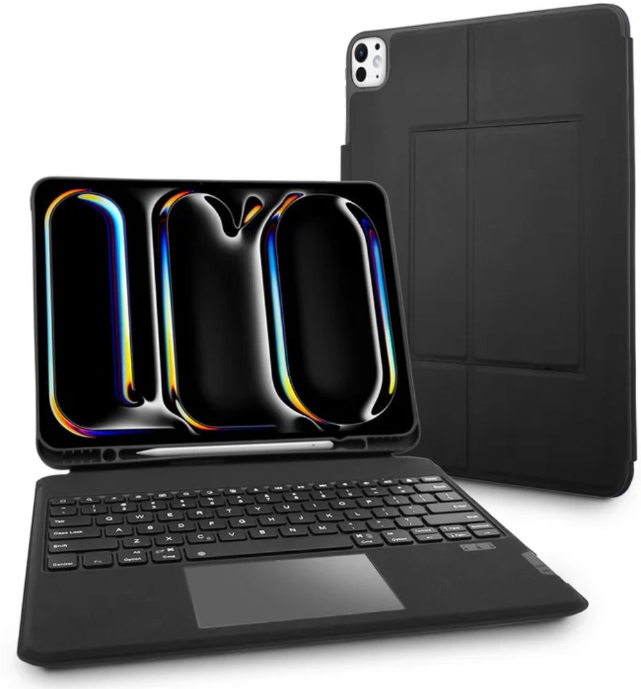 CODi Bluetooth Keyboard Folio Tablet Case with Track Pad for iPad Pro 13" (M4) - Black - Like New