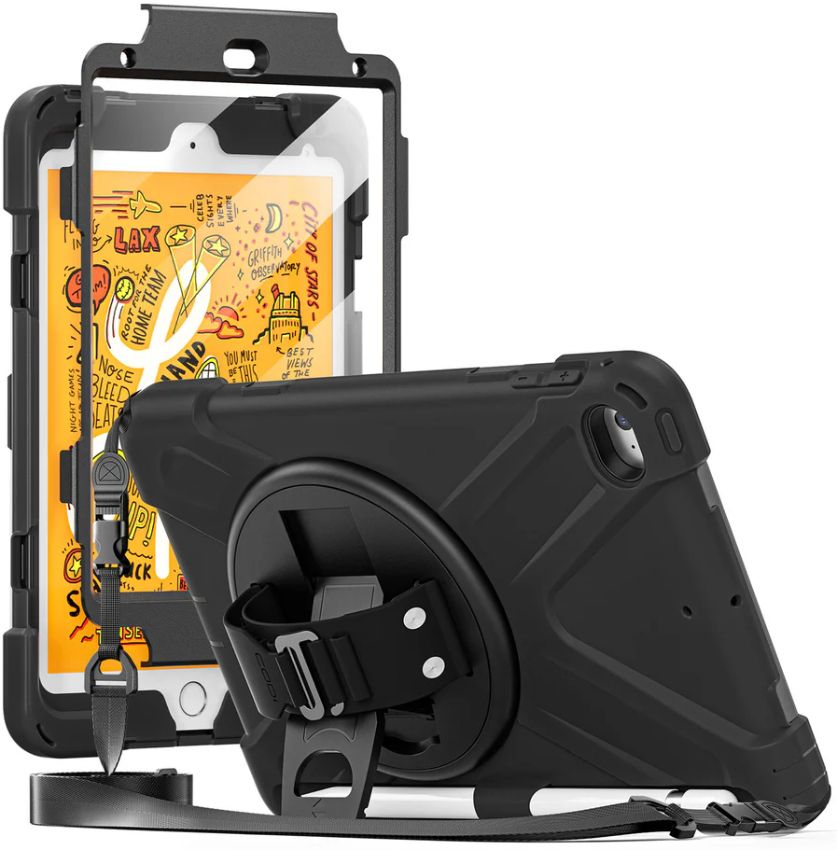 CODi Rugged Tablet Case with Integrated Screen Protector for iPad Mini 4/ Mini 5 - Black