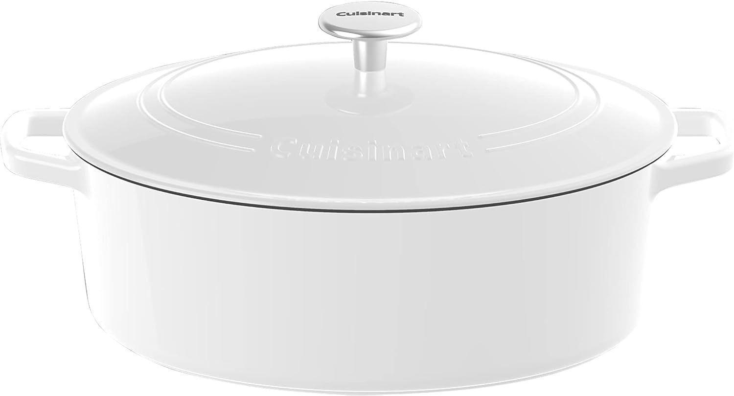Refurbished Cuisinart Casserole Cast Iron Oval 7 QT with Cover (CI770) - Reebelo US