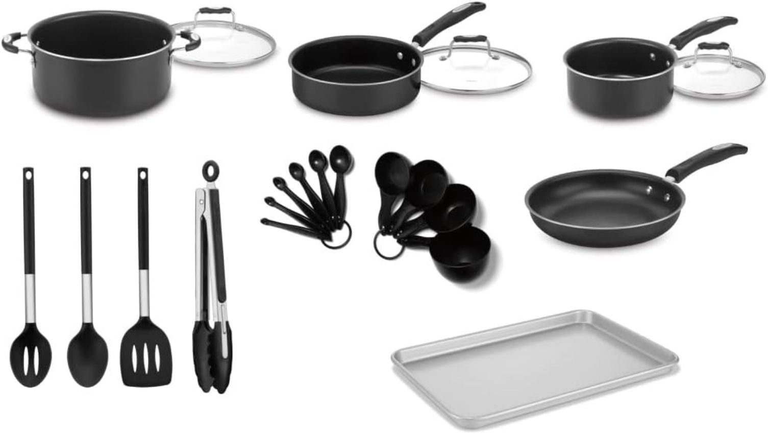 Refurbished Cuisinart P55-22BK Complete Chef Nonstick Cookware Set 22-Piece - Reebelo US