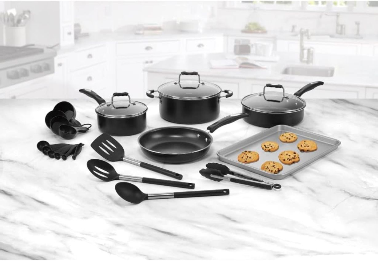 Refurbished Cuisinart P55-22BK Complete Chef Nonstick Cookware Set 22-Piece - Reebelo US