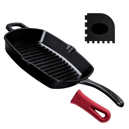 Refurbished Cuisinel Cast Iron Square Grill Pan 10.5" - Reebelo US