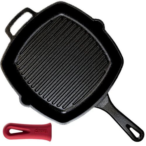 Refurbished Cuisinel Cast Iron Square Grill Pan 10.5" - Reebelo US