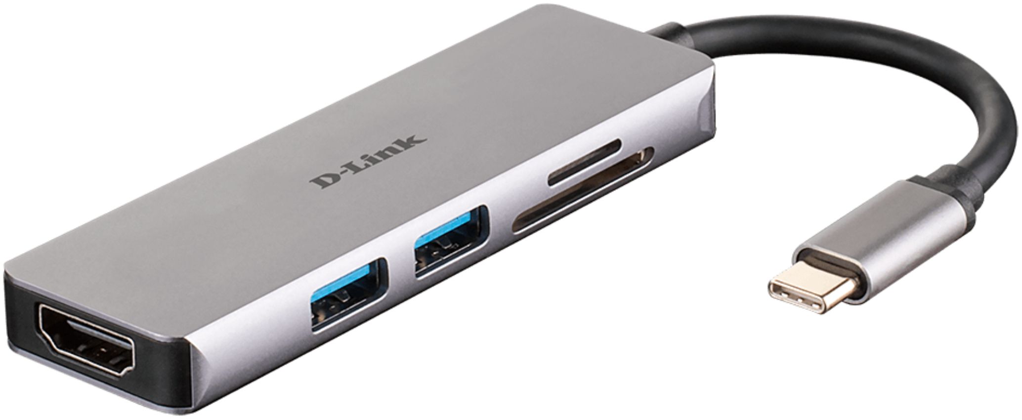D-Link DUB-M530 5-in-1 USB-C Hub with HDMI and SD/microSD Card Reader - Silver
