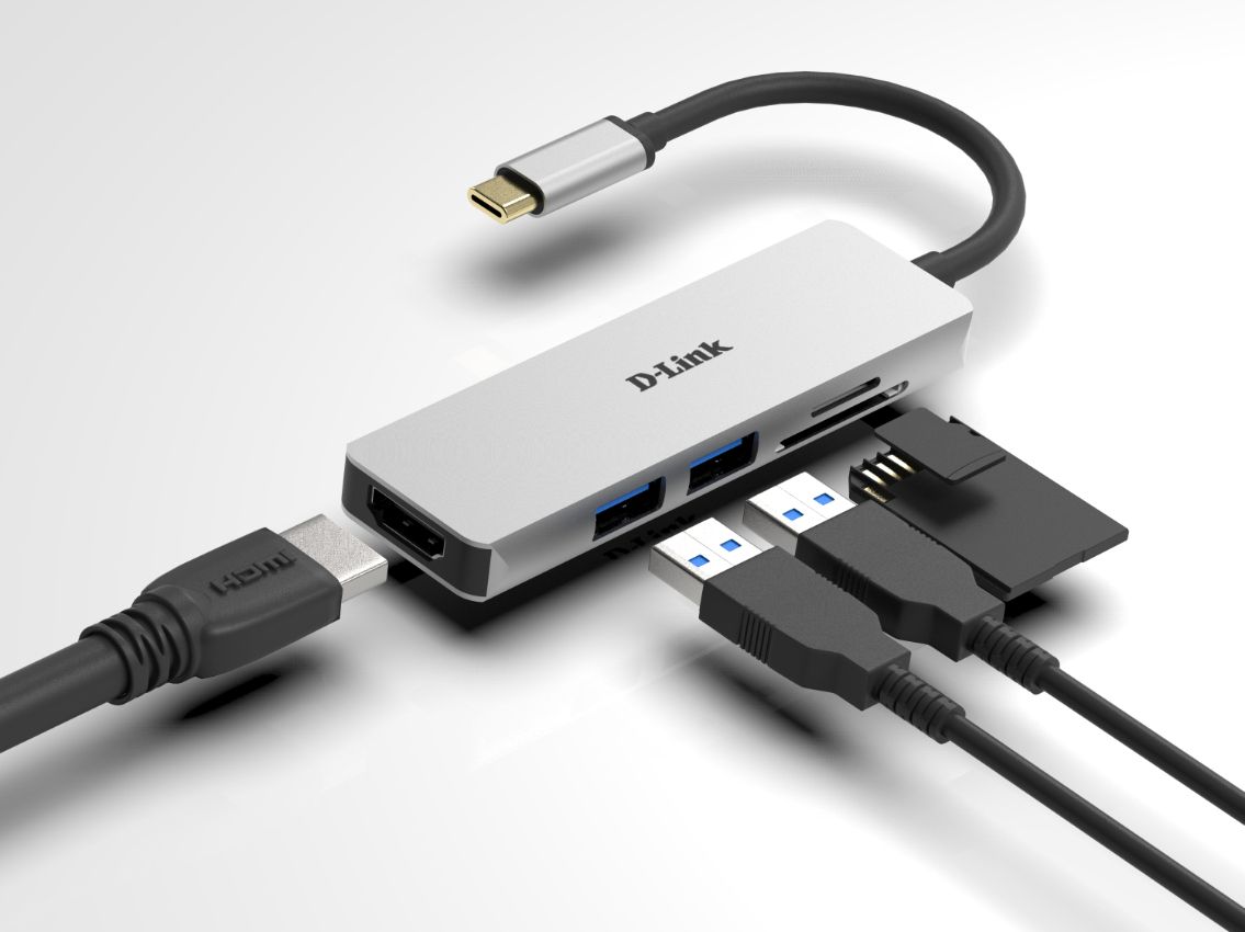 Refurbished D-Link DUB-M530 5-in-1 USB-C Hub with HDMI and SD/microSD Card Reader - Reebelo US