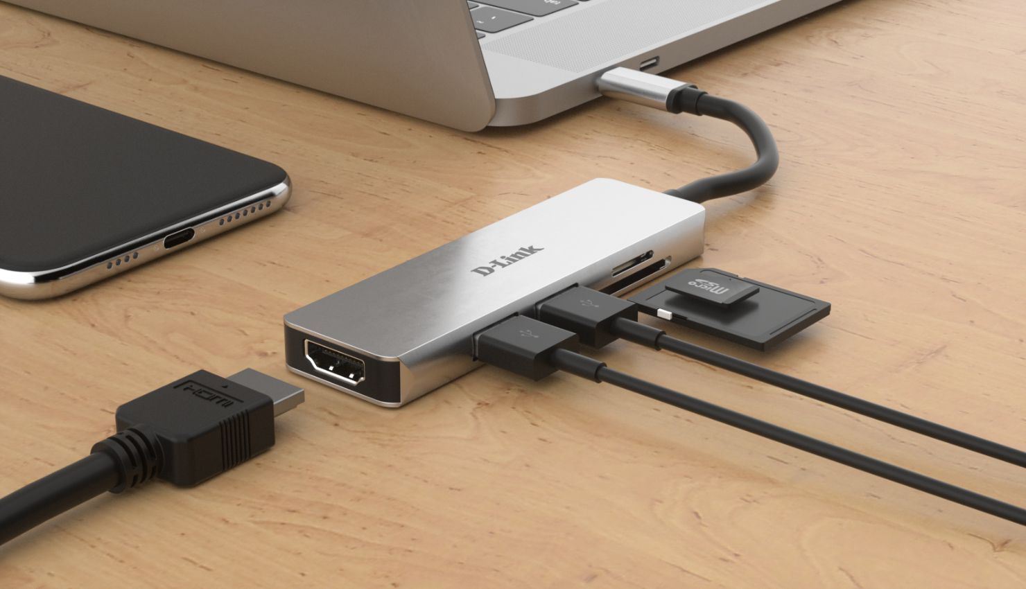 Refurbished D-Link DUB-M530 5-in-1 USB-C Hub with HDMI and SD/microSD Card Reader - Reebelo US