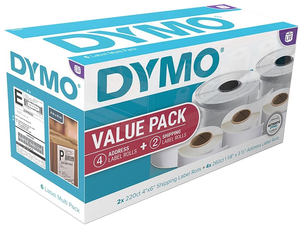 Dymo Labelwriter Value Pack White Label Rolls (6 Roll Multi Pack)
