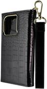 Elizabeth James Wristlet Folio Phone Case with MagSafe for iPhone 15 Pro - Black Croc
