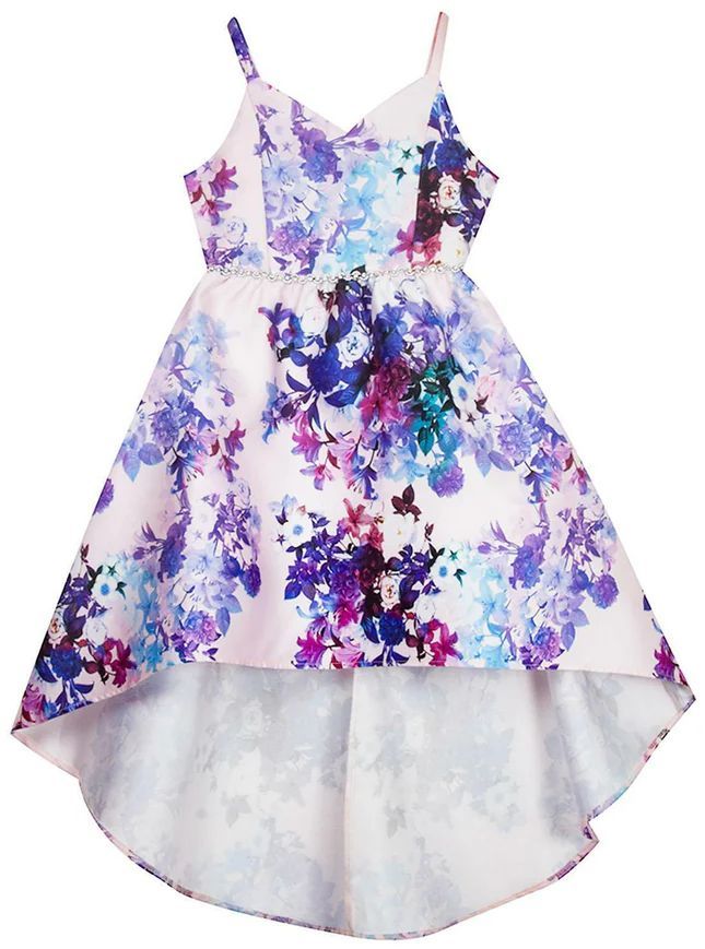 Emily Rose Girl's Floral High Low Dress 10