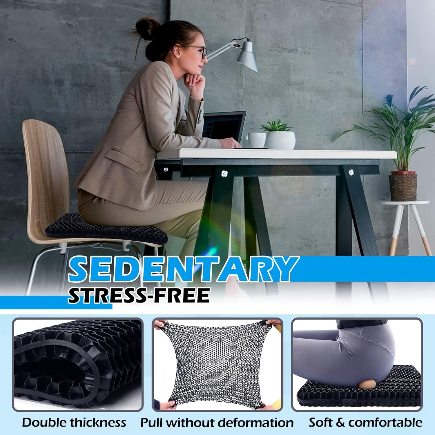 Refurbished Evnoste Gel Seat Cushion (L) - Reebelo US