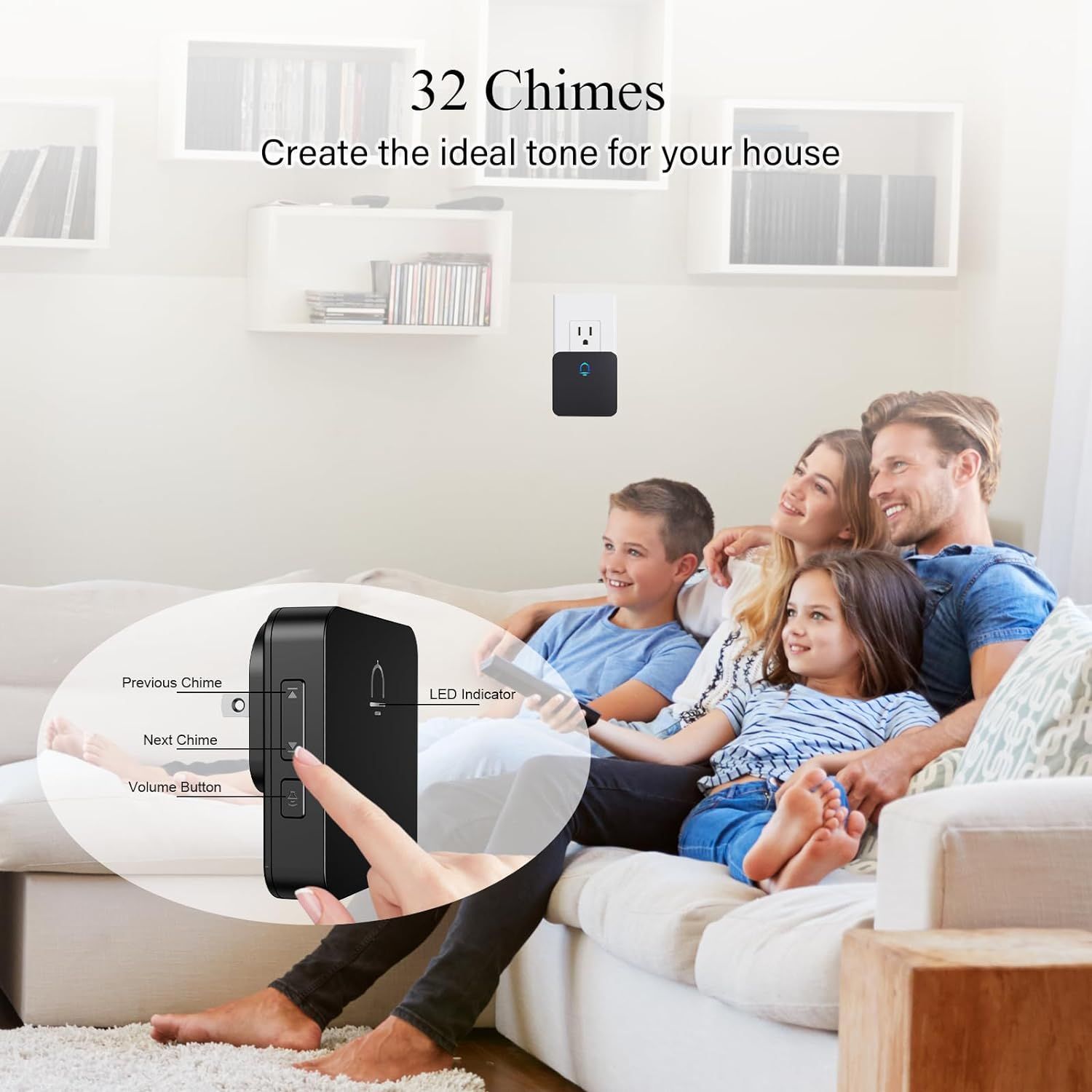 Refurbished Fansitc Wireless Doorbells for Home with 2 Plug-In Receivers - Reebelo US