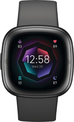 Fitbit Sense 2 Health and Fitness Smartwatch - 40mm - Graphite Aluminum Case with Shadow Grey Silicone Silicone Band