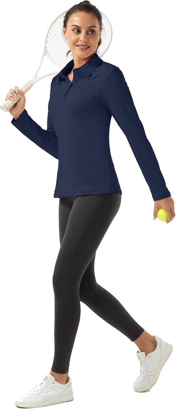 Refurbished FKEEP Women Long Sleeve Polo Shirt Golf Sport Athletic Top - Reebelo US
