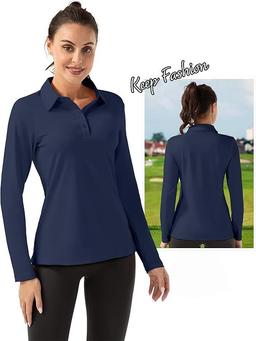 Refurbished FKEEP Women Long Sleeve Polo Shirt Golf Sport Athletic Top - Reebelo US