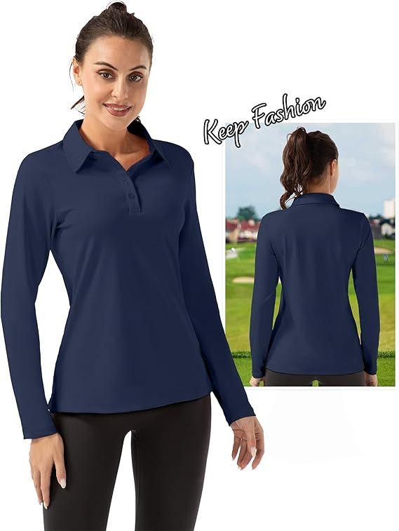 Refurbished FKEEP Women Long Sleeve Polo Shirt Golf Sport Athletic Top - Reebelo US
