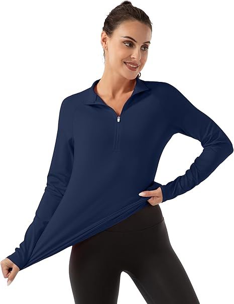 Refurbished FKEEP Women's Long Sleeve Polo Shirt Golf Tennis Zipper V Neck Top - Reebelo US
